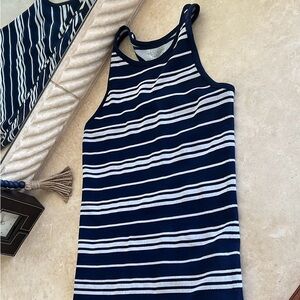 Athleta Navy and White Striped Tank